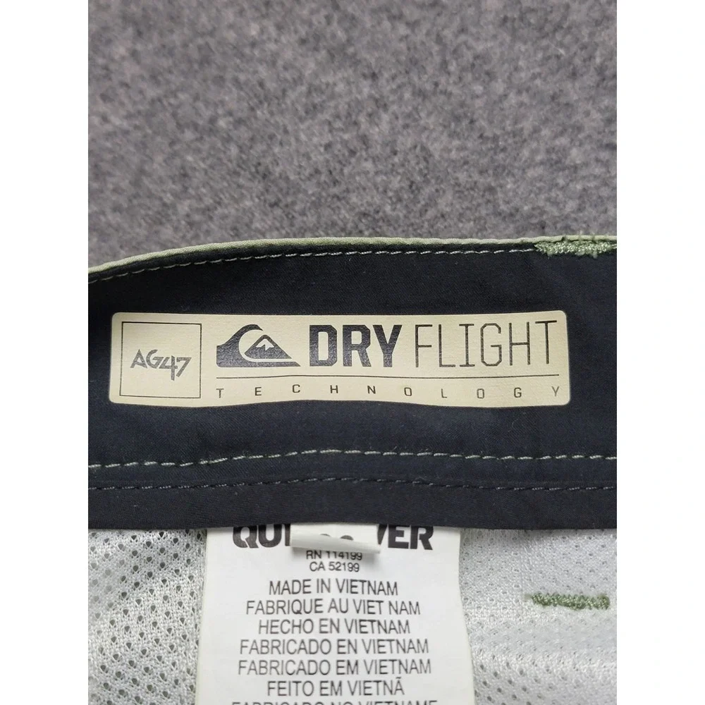 Quiksilver AG47 DryFlight Hybrid‎ Shorts Mens 36 Green Mesh Lined Surf Surfing